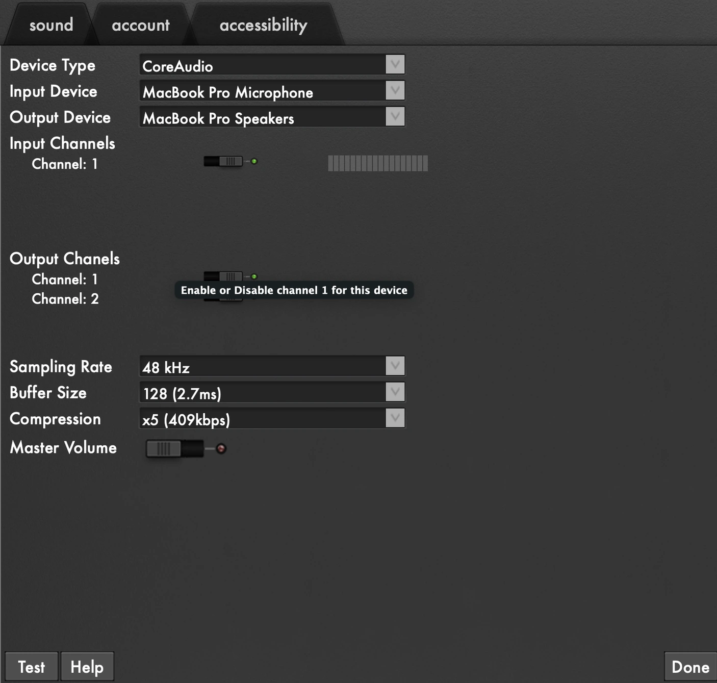 Solocontutti sound preferences